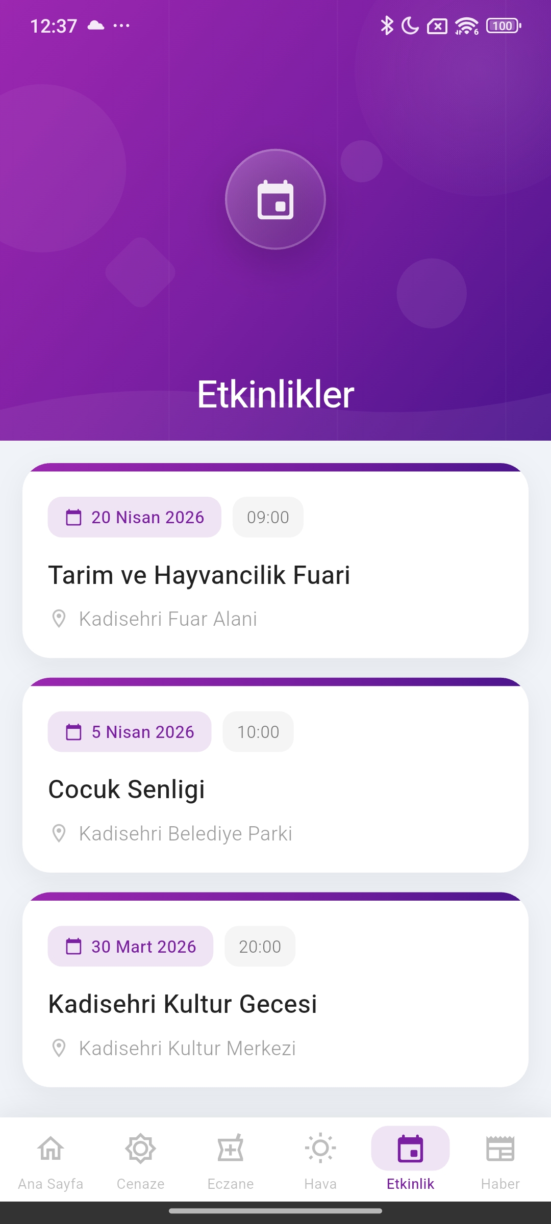 Etkinlikler